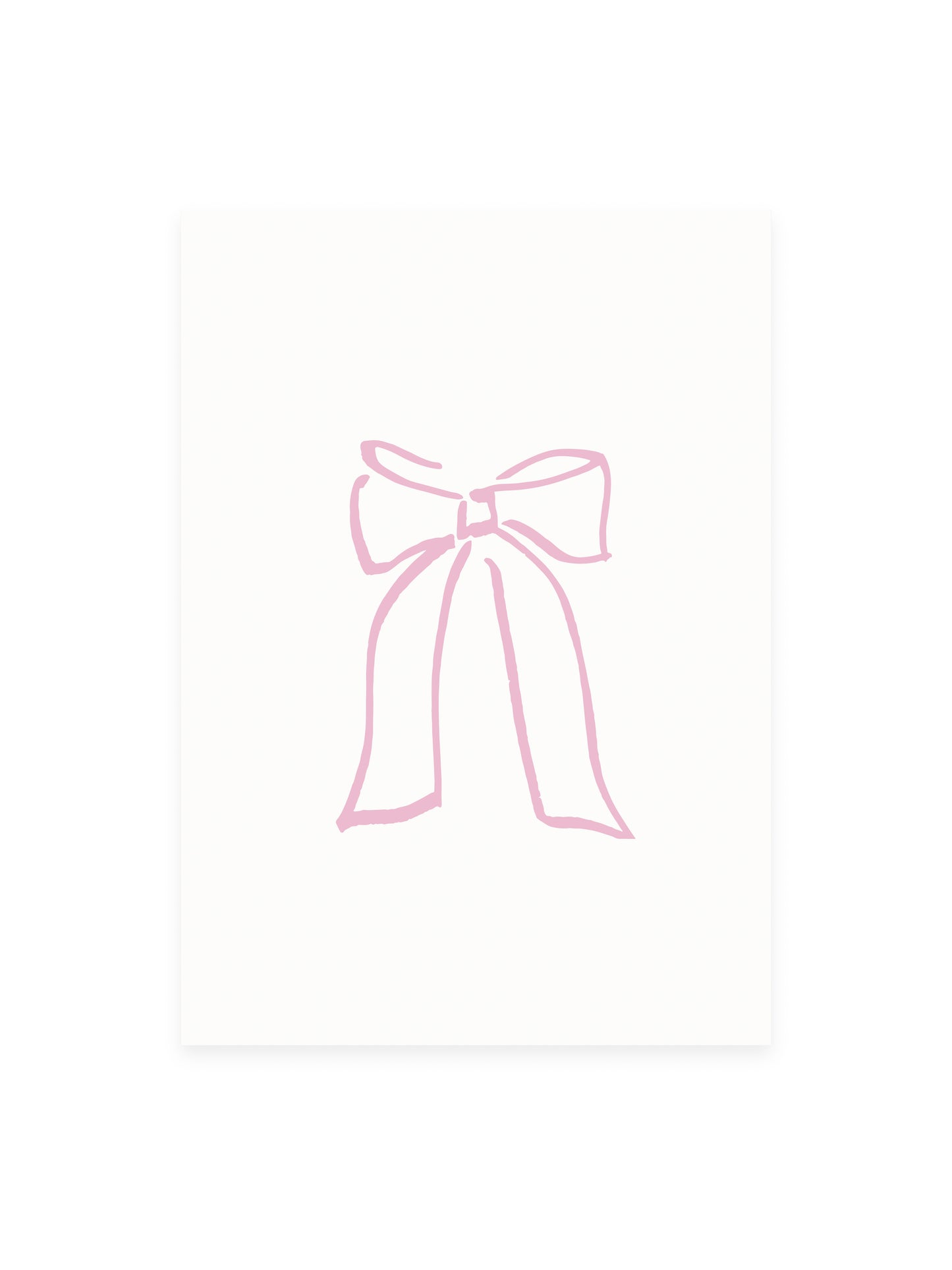 Postkarte Schleife Rosa