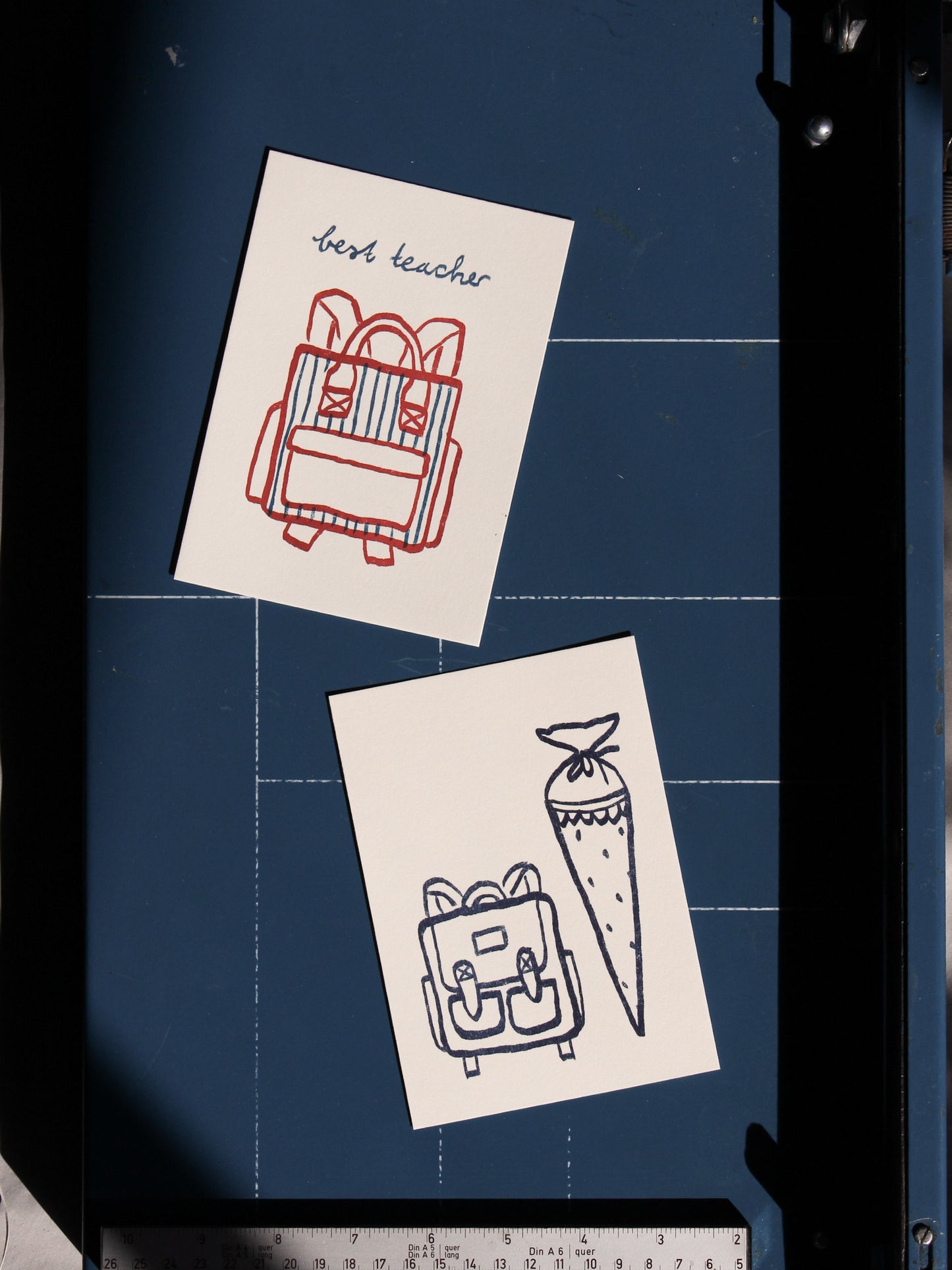 Postkarte 'best teacher' (Risographie)