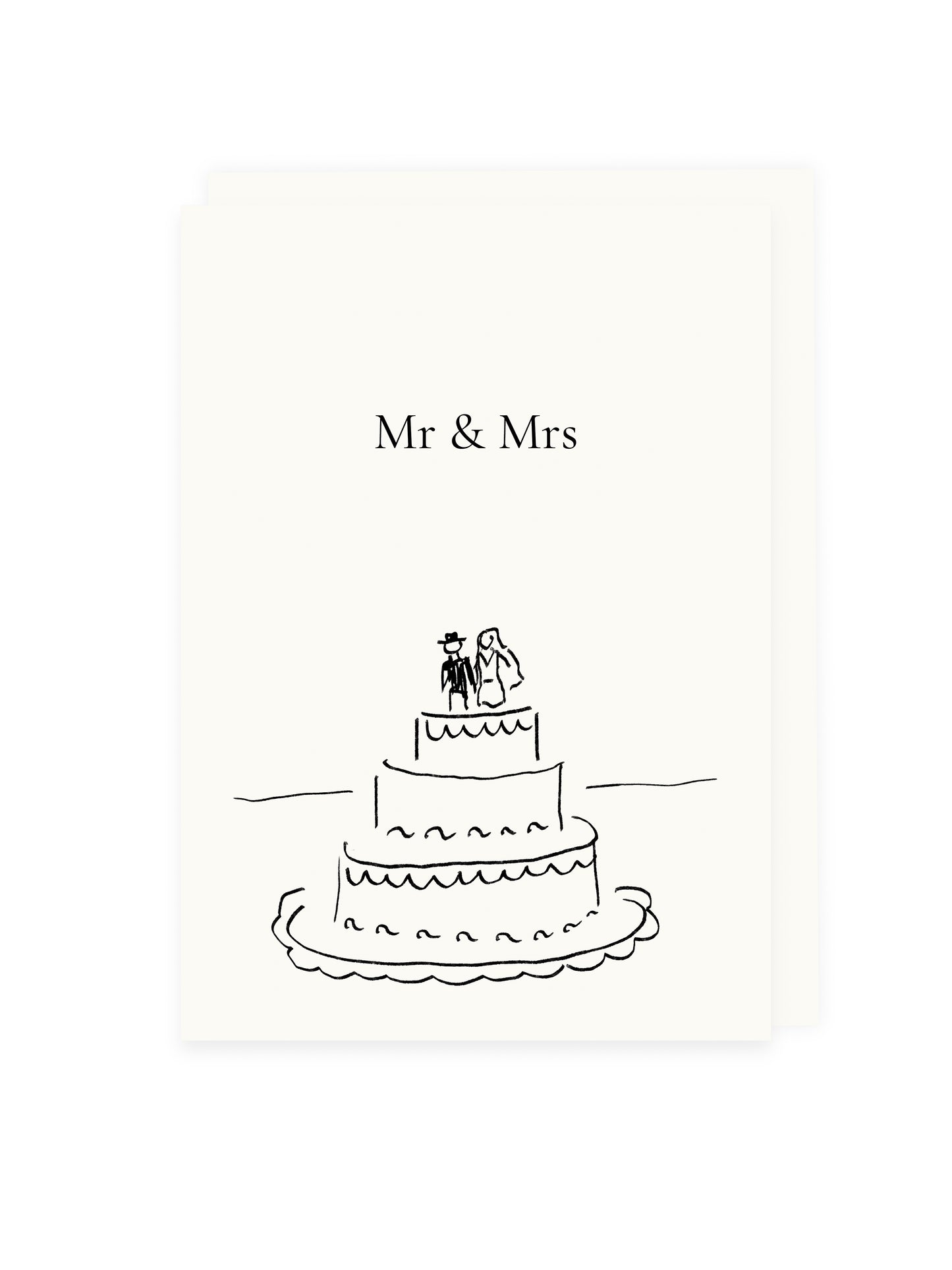 Klappkarte 'Mr & Mrs' Hochzeitstorte (Risographie)