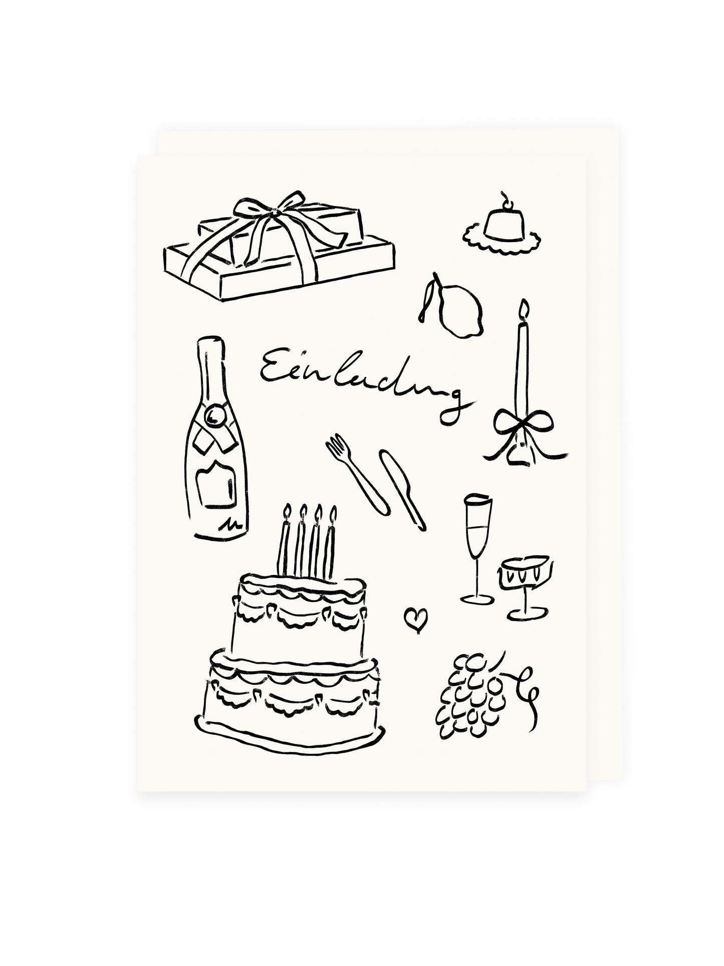 Klappkarte 'Einladung' (Risographie)