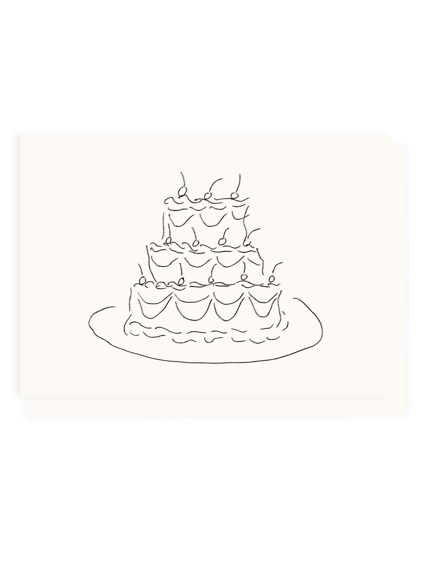 Klappkarte Hochzeitstorte (Risographie)