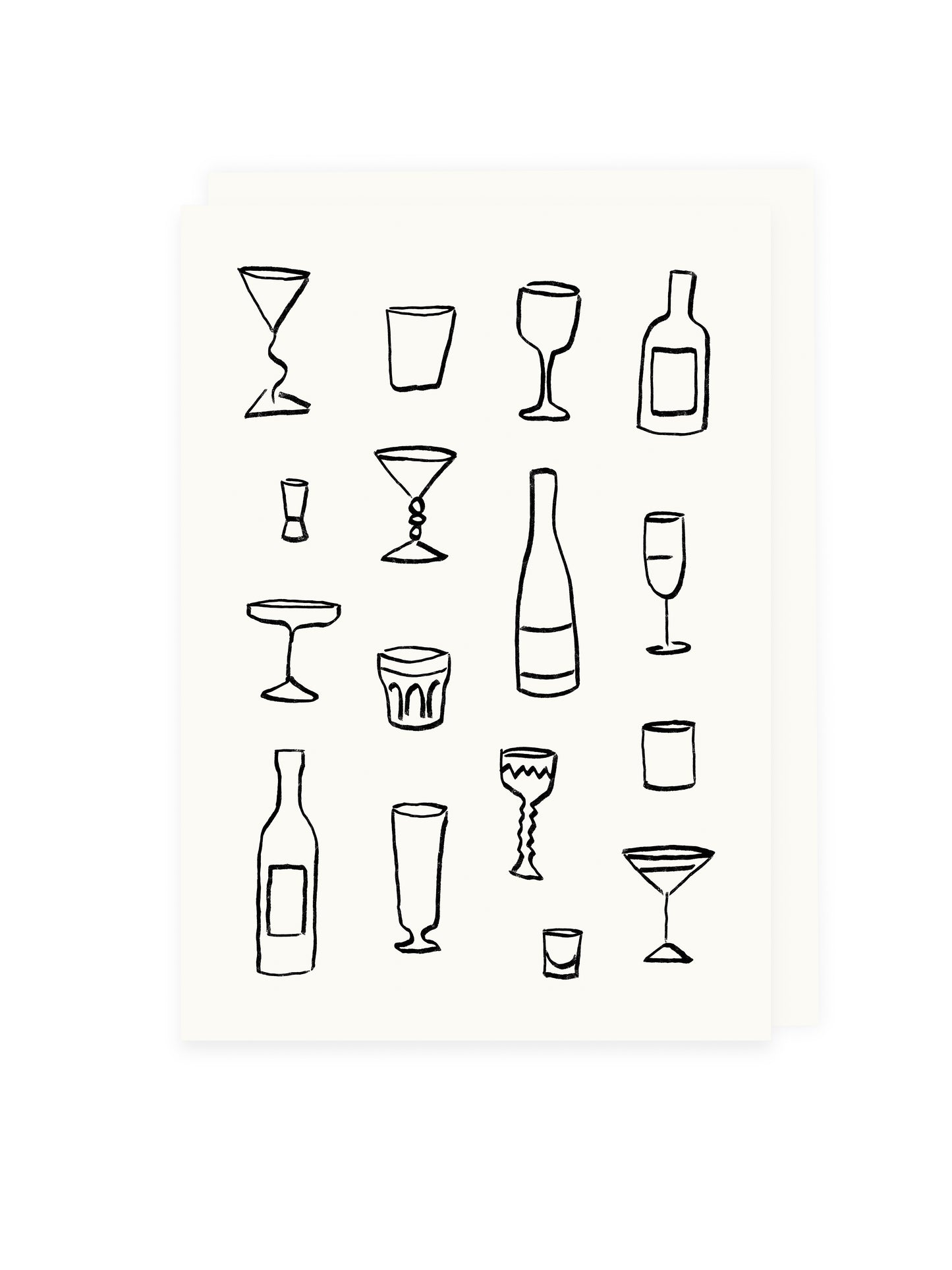 Klappkarte Drinks (Risographie)