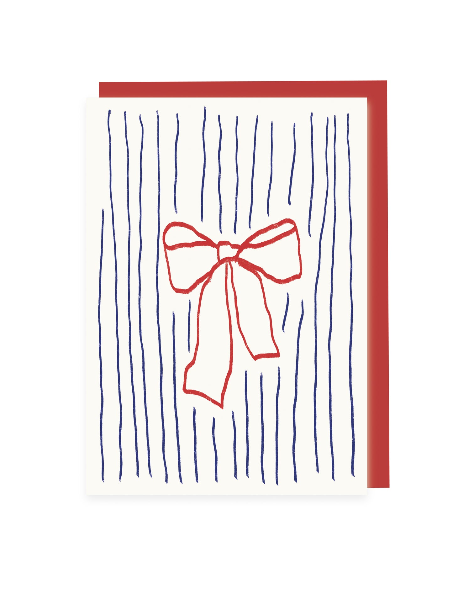 Klappkarte Schleife und Streifen (Risographie)