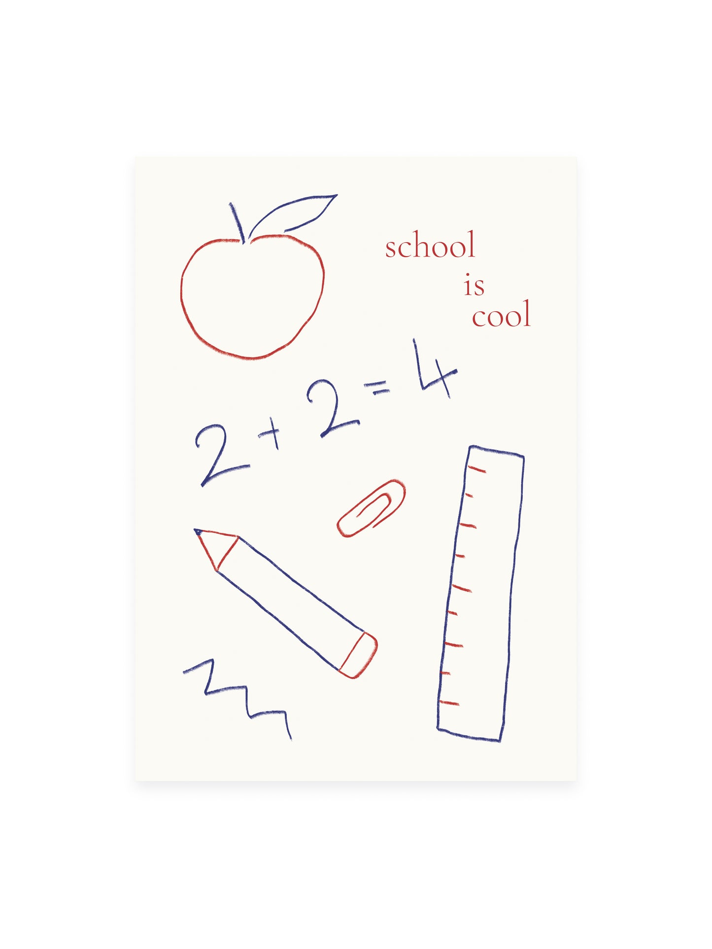 Postkarte 'school is cool' (Risographie)