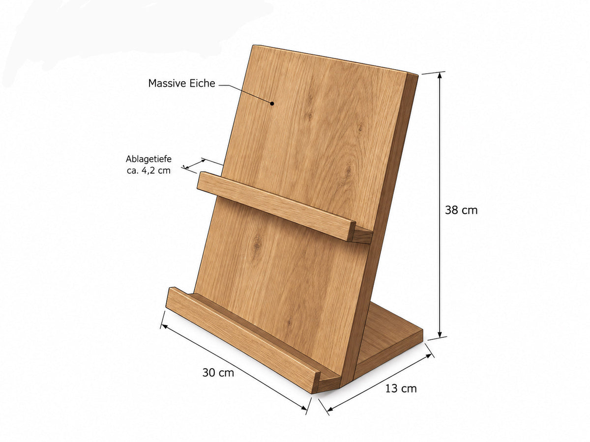 Solid oak display for 4 cards