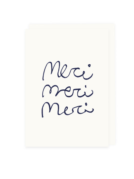 Klappkarte 'merci merci merci' (Risographie)