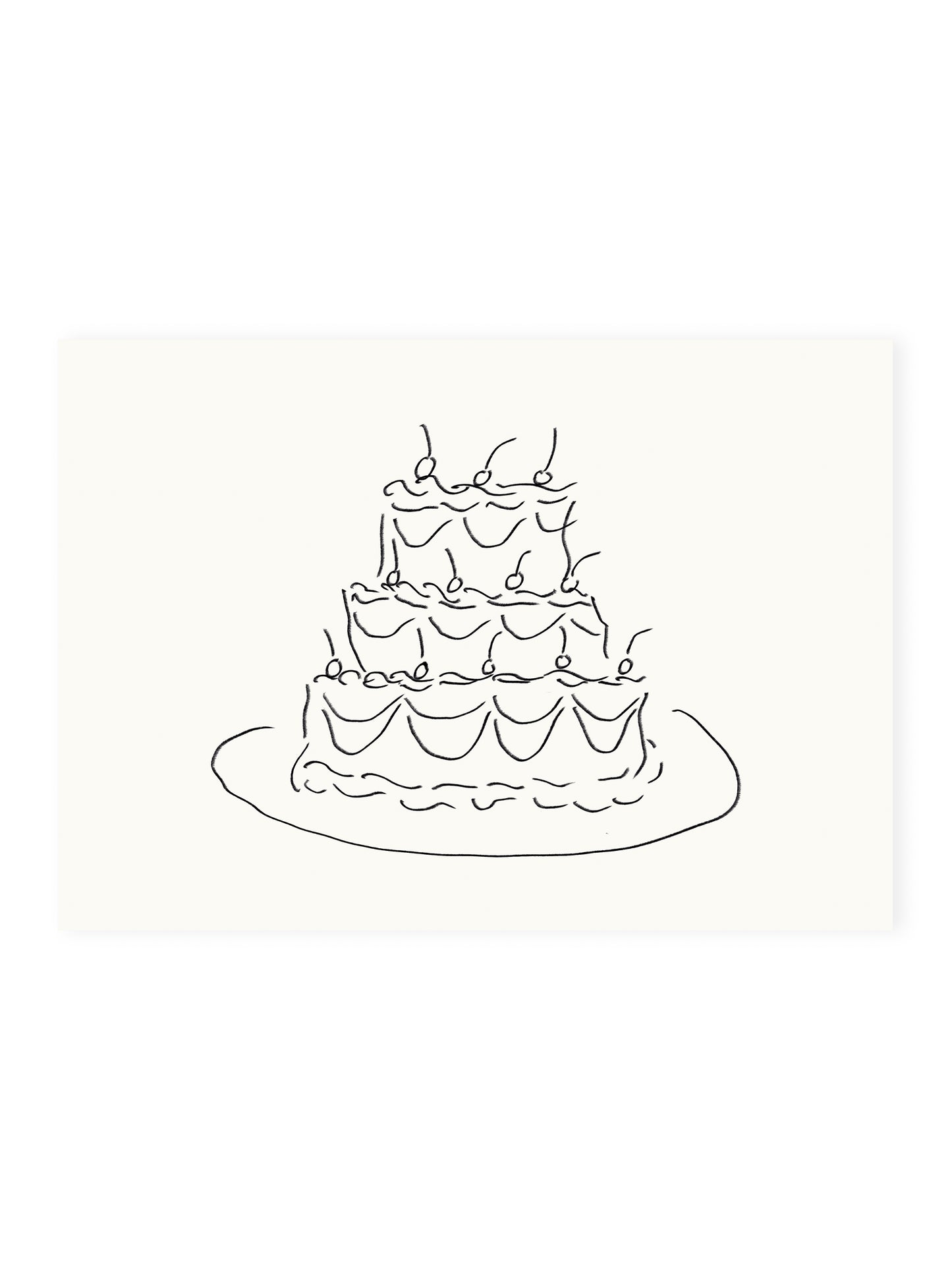 Postkarte Hochzeitstorte (Risographie)