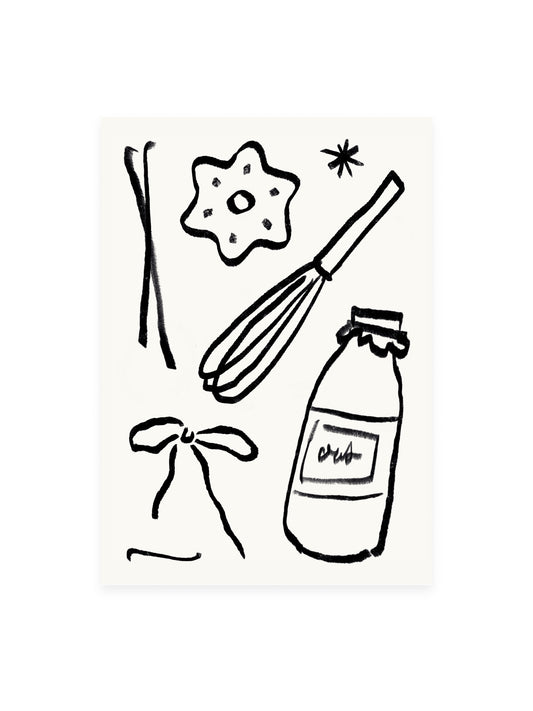 Postkarte Weihnachtsküche (Risographie)