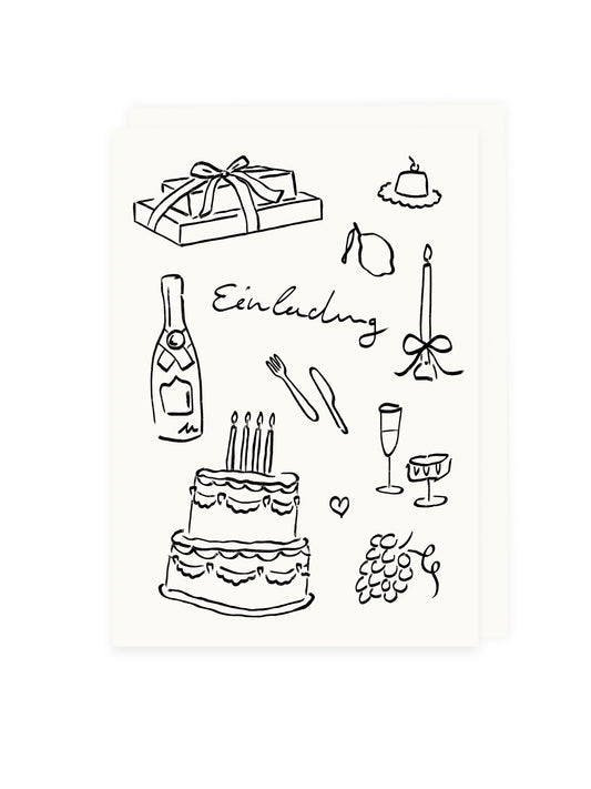 Klappkarte 'Einladung' (Risographie)