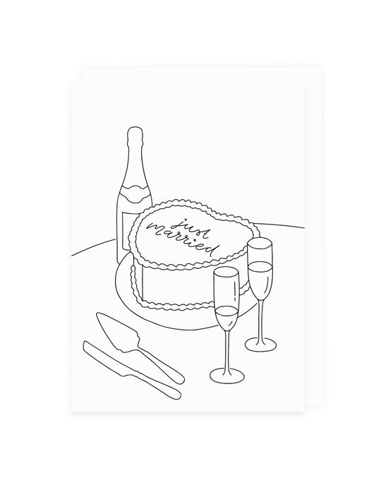 Folding card 'just married'