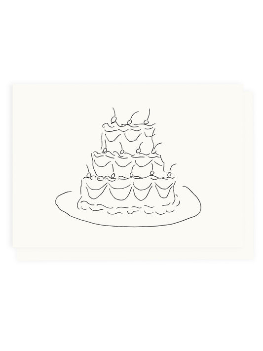 Klappkarte Hochzeitstorte (Risographie)