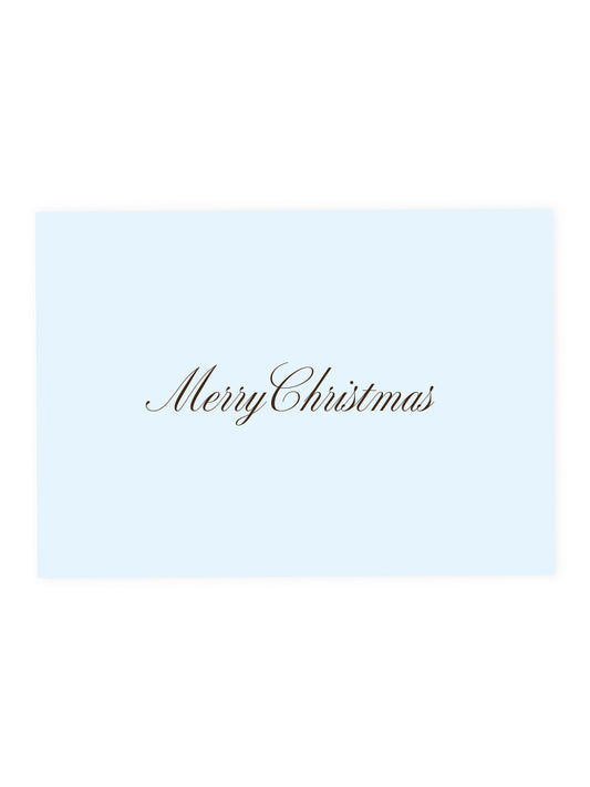 'Merry Christmas' Postcard Blue Brown (Risograph)