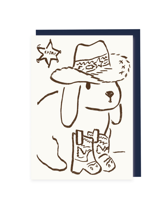 Klappkarte Sheriff Bunny (Risographie)