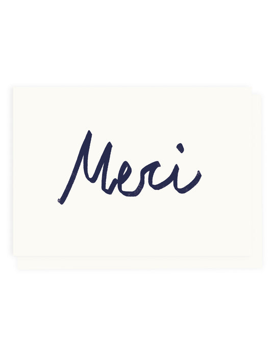 Klappkarte 'Merci' (Risographie)