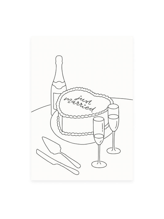 Postkarte 'just married'