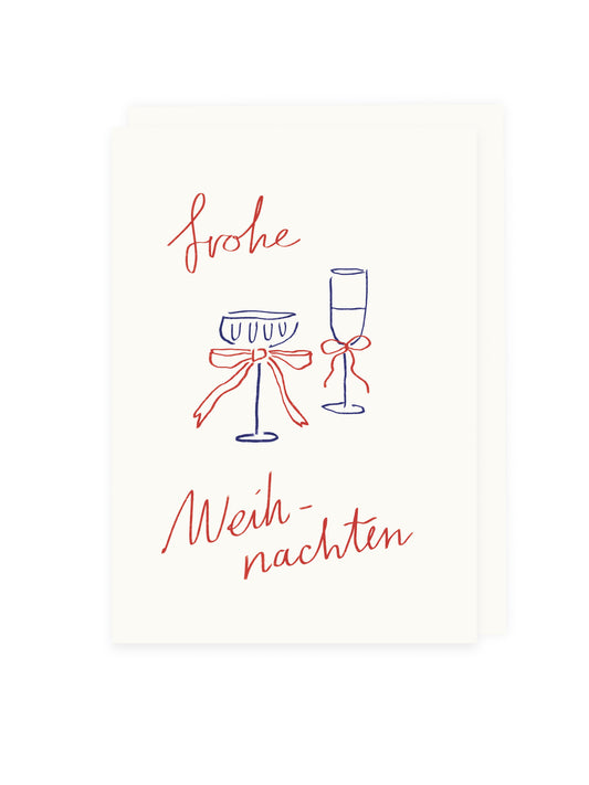 Klappkarte 'frohe Weihnachten' (Risographie)