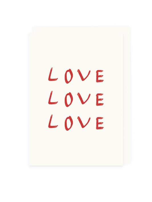 Klappkarte 'Love Love Love' (Risographie)