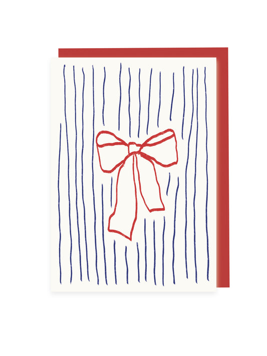 Klappkarte Schleife und Streifen (Risographie)