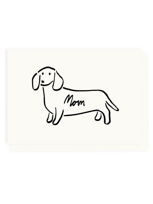 Klappkarte 'Mom' Dackel (Risographie)