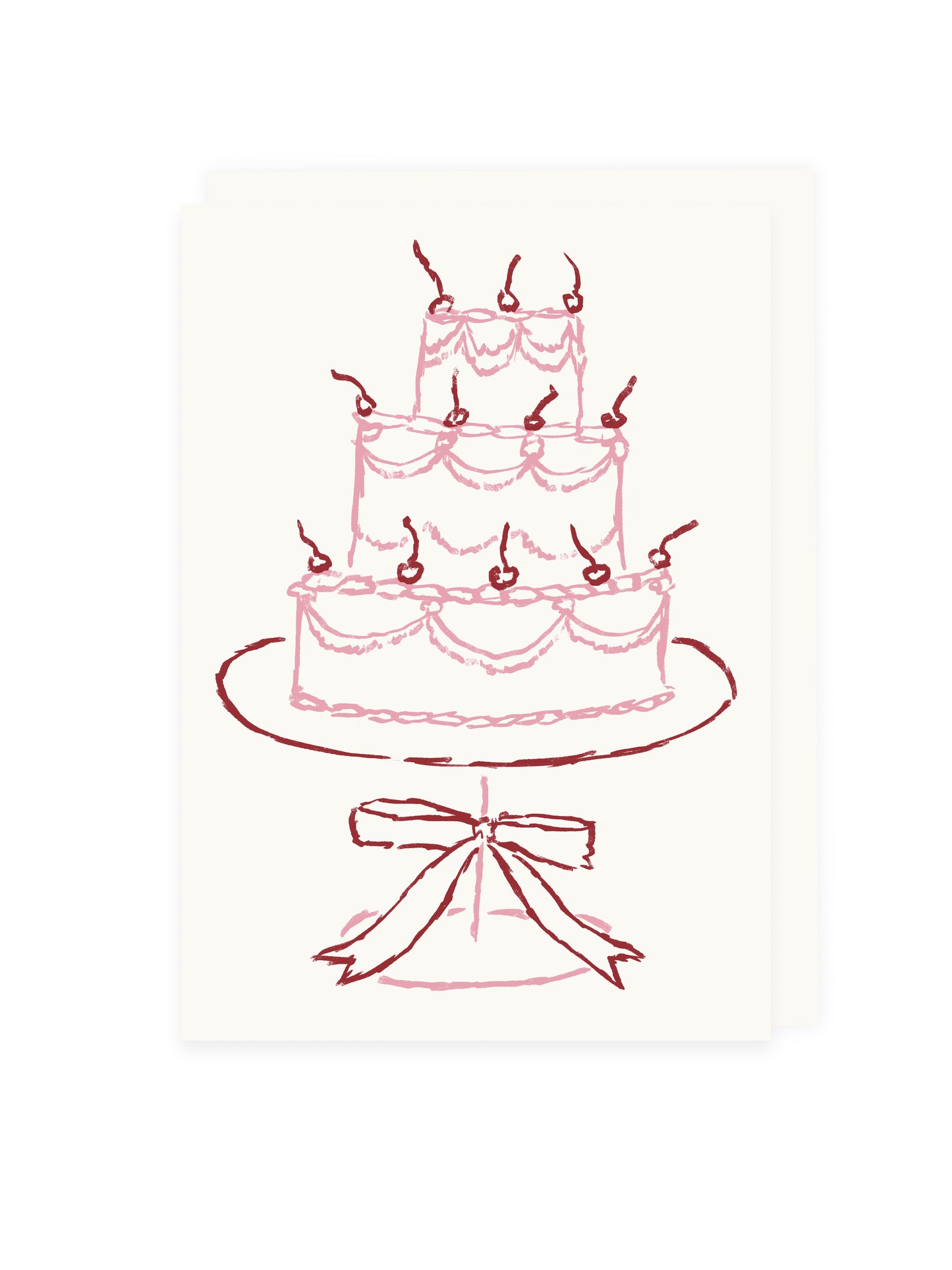 Klappkarte Torte Pink (Risographie)