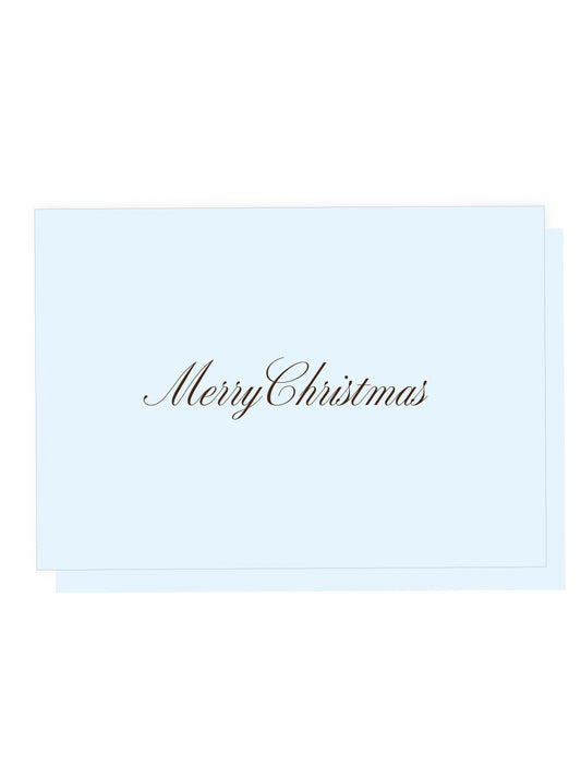 Folded card 'Merry Christmas' Blue Brown (Risograph)