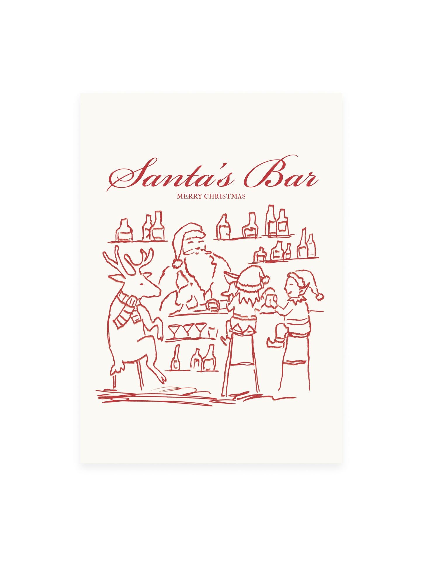 Postcard 'Santa's Bar' (risograph)